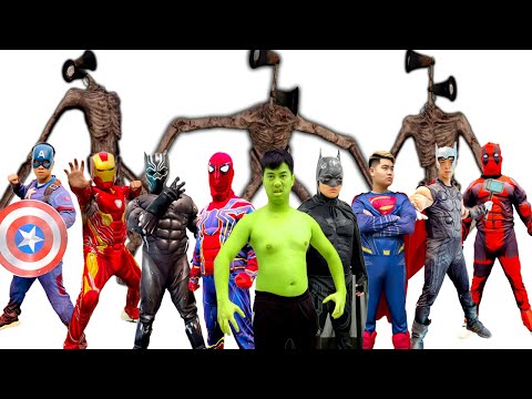 Superheroes And Team Siren Head - Spider-Man, Hulk, Thor, Captain America, Iron Man ( Movie )