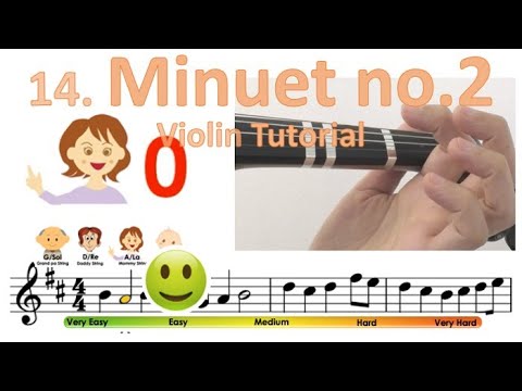 Minuet no.2 | Suzuki Violin book 1 | Notes & finger pattern tutorial on Violin | HTP TV