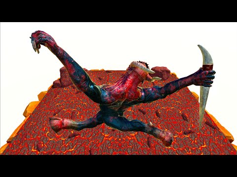 VARIOUS UNITS FALL INTO LAVA WORMS WORLD