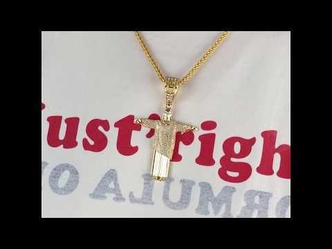 Jesus "Christ the Redeemer" Cross Pendant in Gold on Helloice.com