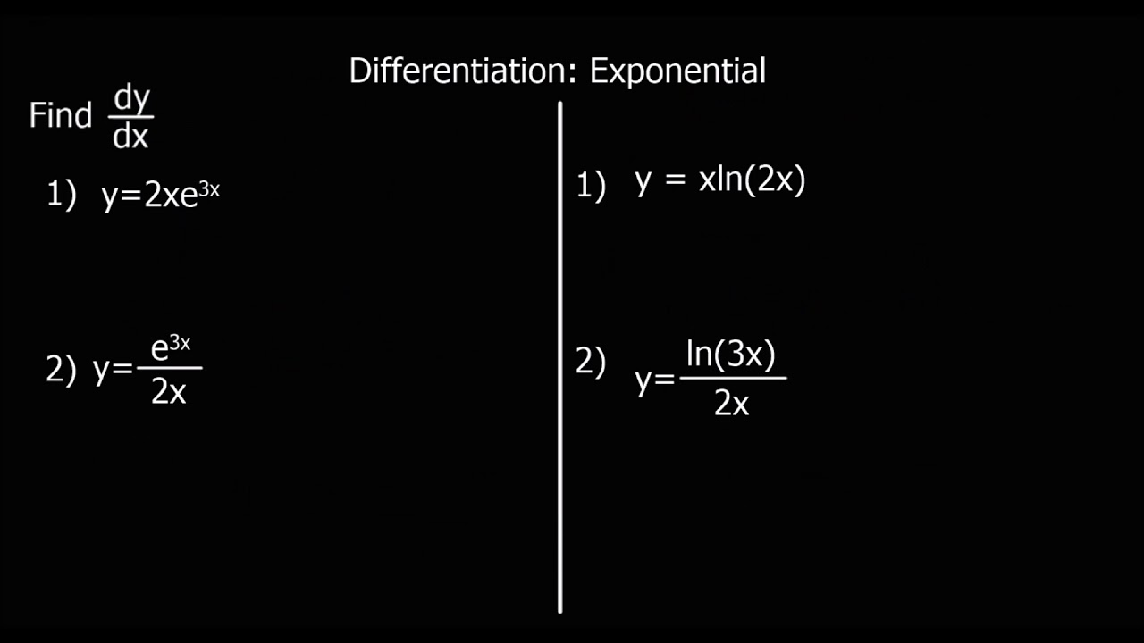 Differentiation - e and ln