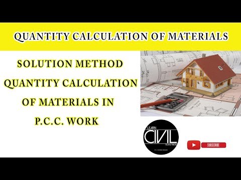 Quantity Calculation of P.C.C. work Materials || Solution Method || (QSC) - [HINDI]