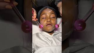 Mini Client falls asleep during facial🌙 #skincare #asmr #facial #facialasmr #massage #esthetician