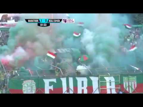 "LA FIESTA VERDOLAGA MOSTRADA POR TELEVISIÓN-FURIA VERDE" Barra: Fúria Verde • Club: Marathón