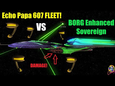 BORG Enhanced Sovereign VS Echo Papa 607 FLEET - Star Trek Starship Battles Bridge Commander