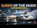 Qatar Airways Boeing 747 8 Heavy Rain Landing Reverse Thrust Spray Boeing747 QatarAirways Aviation