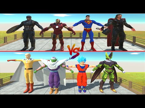- 4 DRAGON BALL VS 4 THE AVENGERS - Animal Revolt Battle Simulator