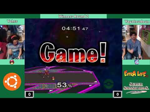Melee @ Extra Life Café S2E6 - Yohss (C. Falcon + 1) vs. Yayatoutdoux (Rondoudou) - Winners Round 2