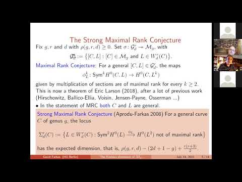 The Kodaira dimension of the moduli space of curves, by Gavril Farkas