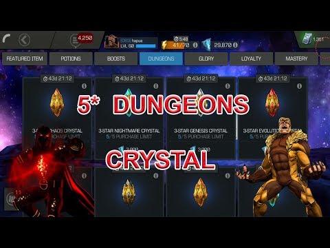 5 STAR DUNGEONS CRYSTAL OPENING (5 STAR NIGHTMARE CRYSTAL)marvel contest of champion