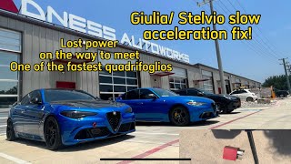 Giulia Stelvio 2.0T slow acceleration loss of power relay fix! (Meeting a 585rwhp Quadrifoglio)