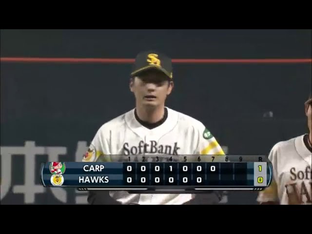 【7回表】ホークス・二保 わずか12球で3者凡退に抑え、7試合連続無失点!! 2015/3/21 H-C