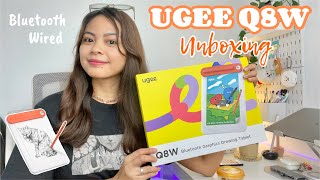 UGEE Q8W Bluetooth Drawing Tablet 🔸 Unboxing, Testing & First Impression ❤︎ Emmy Lou