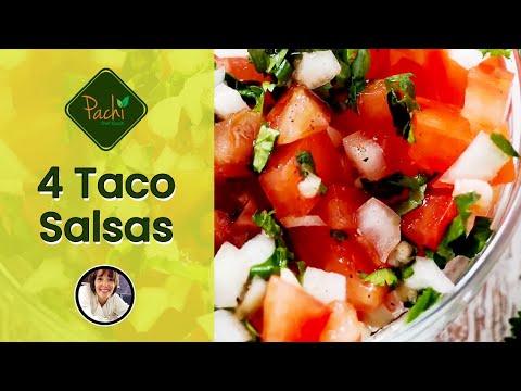 4 Taco Salsas: Avocado Salsa Recipe | Tomatillo Avocado Salsa | Pico De Gallo Salsa Recipe