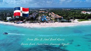 4k Drone Footage of Ocean Blue & Sand Beach Resort - Bavaro Beach Punta Cana, Do