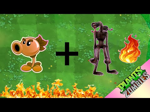 Plants vs Zombies Fusion Hack Animation ( Peashooter FIRE + Siren Head FIRE )