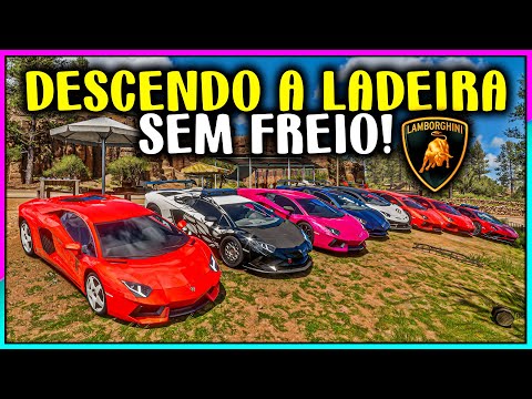 GOING DOWN THE HILL WITHOUT BRAKES IN A LAMBORGHINI AVENTADOR - FORZA HORIZON 5