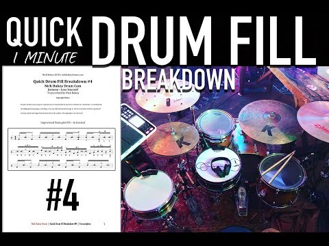 Quick Drum Fill Breakdown #4 - Advanced Drum Lesson by Nick Bukey