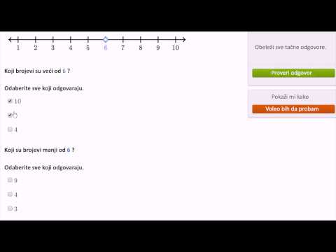 Poređenje malih brojeva na brojevnoj pravoj