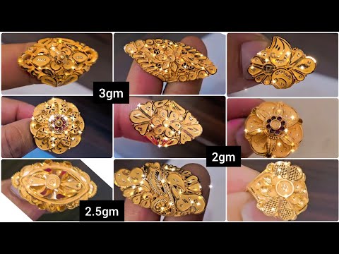 Ladies Gold Ring Designs || Light weight gold ring || Letest designs ring//