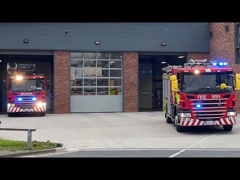 Double Turnout! Pump And Ariel Ladder Platform / E09P2 E28A1 (standby) Turning out from Chester