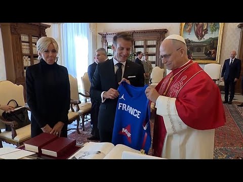 Video Thumbnail: Emmanuel Macron meets Pope Leo XIV at the Vatican to discuss global tensions