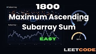 Maximum Ascending Subarray Sum | Sliding Window For Coding Interview | LeetCode 1800 #coding #python