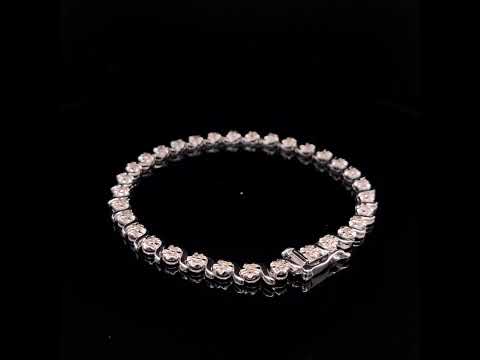 925 Sterling Silver 1.0 Cttw Diamond Spiral Wave Curved-Link 7