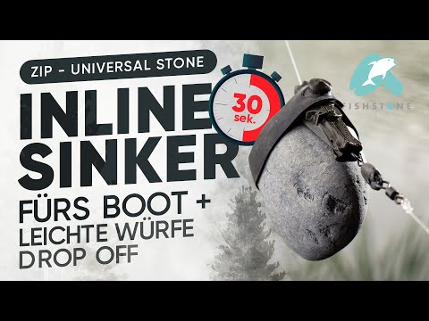 30s How To - ZIP Universal Stone Inline Sinker - FISHSTONE's Steinmontage für Boot und kurze Würfe