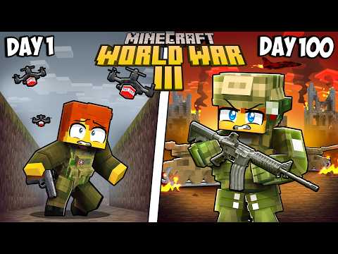 I Survived 100 Days in World War 3 in Minecraft!
