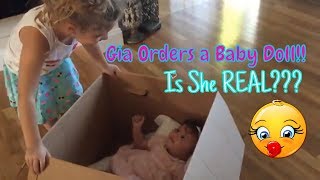 Gia Orders FAVORITE Baby Doll SKIT, But When She Comes in the Mail, a HUGE SURPRISE! Is She REAL??