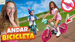 BELLA APRENDENDO ANDAR DE BICICLETA SEM RODINHAS SERÁ QUE ELA CONSEGUIU? FAMÍLIA BELLA E LUCCA SHOW