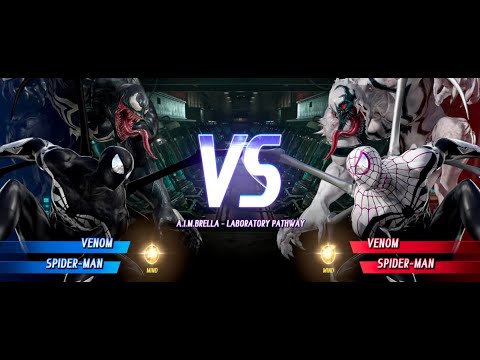 Venom and Black (Iron Spider) vs Anti-Venom and White (Iron Spider) MARVEL VS. CAPCOM: INFINITE