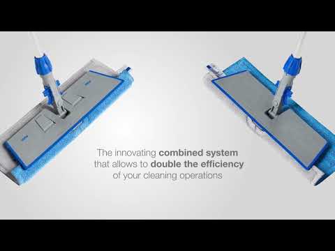 Slide 3 - Duo Face Microfibre Flat Mop Pad Dust Dry 40cm (video)