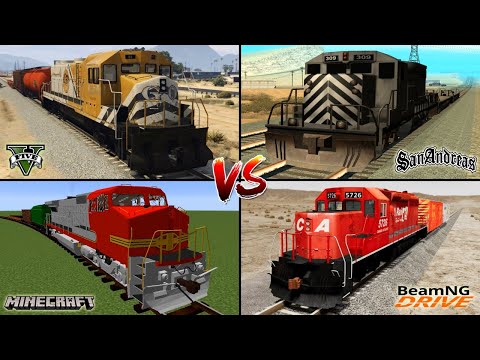 GTA 5 TRAIN VS GTA SAN ANDREAS TRAIN VS MINECRAFT TRAIN VS BEAMNG TRAIN - WHICH IS BEST?