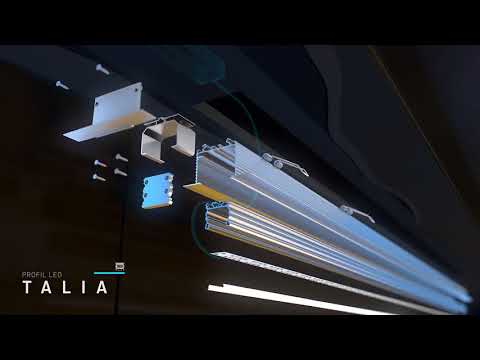 Відео огляд Алюмінієвий накладний профіль тип TALIA для LED стрічок, з розсіювачем LUMINES. (Ціна за 1 м.п.)
