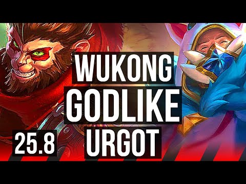 WUKONG vs URGOT (TOP) | 6 solo kills, Godlike | EUW Master | 25.8