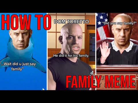 HOW TO 'Dominic Toretto family meme' tiktok tutorial