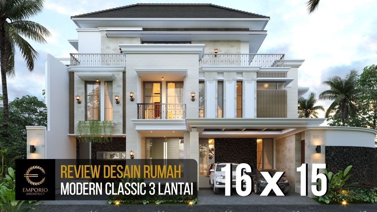 Video 3D Desain Rumah Modern Classic 3 Lantai Ibu Winda