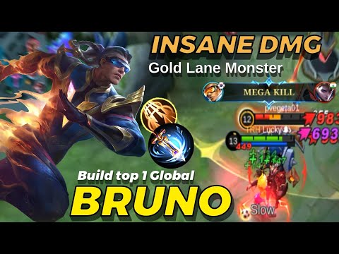 BRUNO POWERFUL KICKS! -BEST BUILD BRUNO 2022 | TOP 1 GLOBAL BRUNO GAMEPLAY!!! #mobilelegends