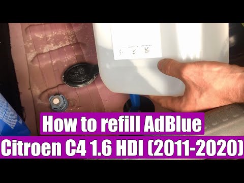 How to refill with AdBlue & where to find filler cap on Citroen C4 1.6 HDI, UREA warning light