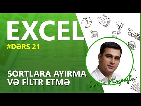 #Exceldərsləri | Dərs 21 | Excel - Sortlara ayırma və filtr etmə