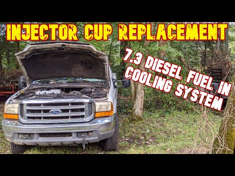 7.3 Powerstroke - Diesel Fuel in Coolant (Injector Cup Replacement) | Part 1