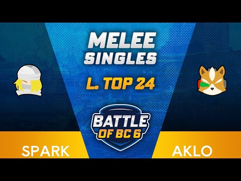 Spark (Sheik) vs Aklo (Fox) - Melee Singles Losers Top 24 - Battle of BC 6
