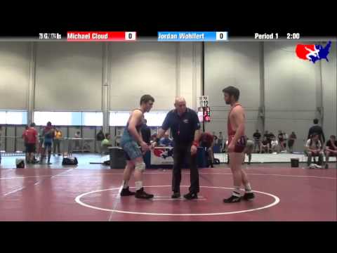 Michael Cloud vs. Jordan Wohlfert at 2013 Junior Nationals - FILA - FS