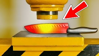 HOT KNIFE 🔥 VS 🔥100 Ton HYDRAULIC PRESS !!