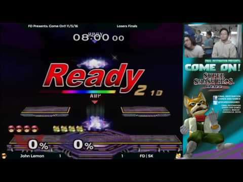 FD Presents: Come On!! 11/5/16: Singles - Losers Finals: John Lemon (Falcon) vs. FD | SK (Fox)