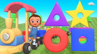 Learn Shapes for Kids with Little Baby Fun Play with Wooden Train | Toddlers Learning Educational