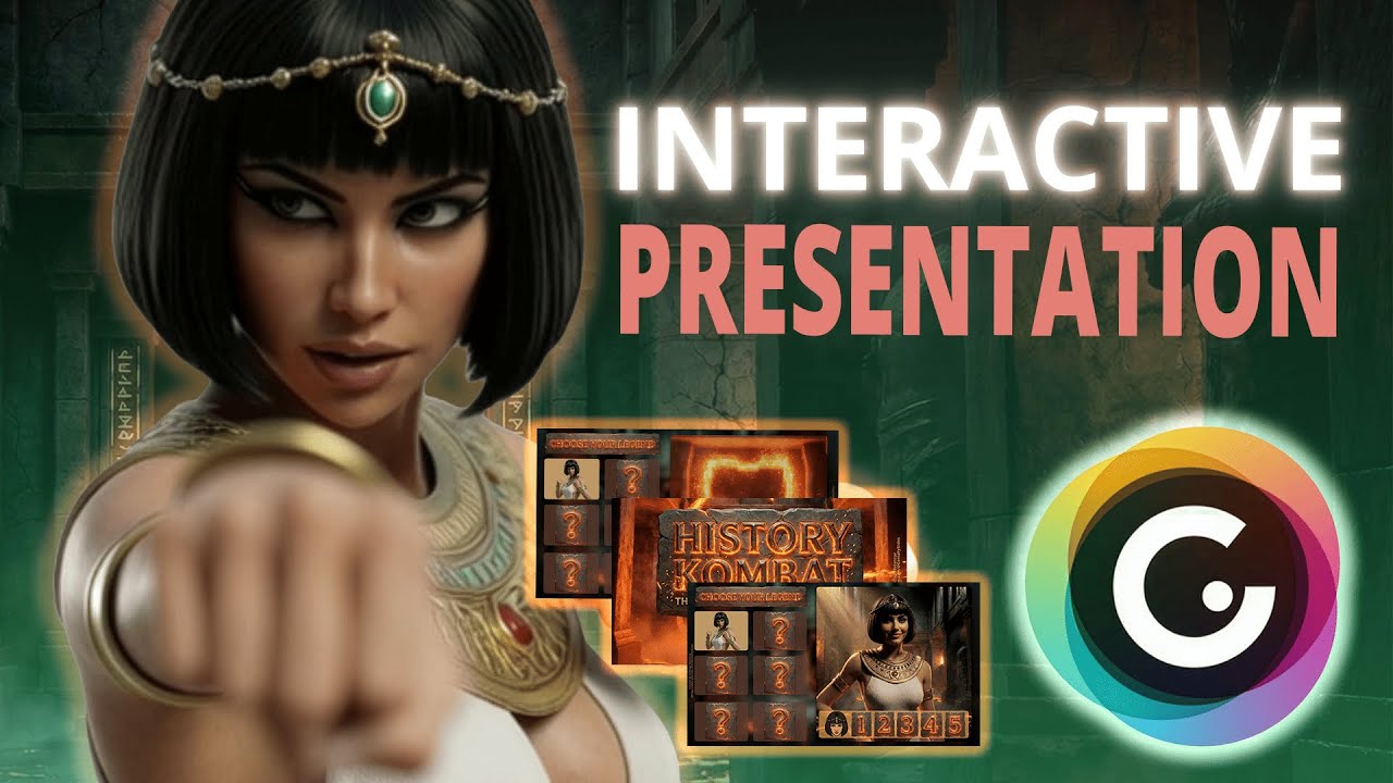 INTERACTIVE Video Game-Style Presentation in GENIALLY 🎮 CLEOPATRA (FREE One-Click Template 2026)