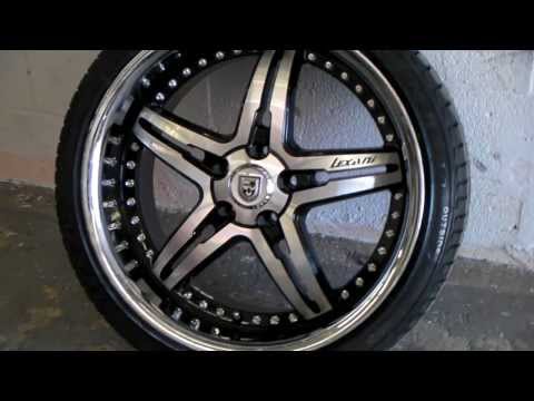 DUBSandTIRES.com 20 Inch Lexani LX-15 Wheels Machine Black w/ Chrome Lip Luxury Rims Miami